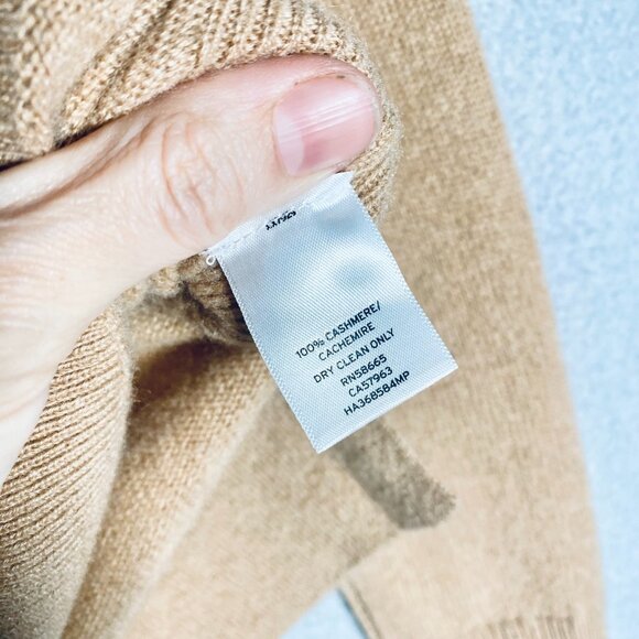 Halogen Cashmere Sweater Womens PS Beige Knit Pullover Tunic Minimalist - Picture 6 of 12